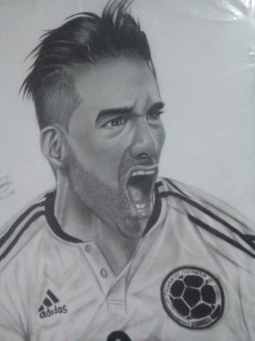 Dibujo de Falcao Garcia a lapiz