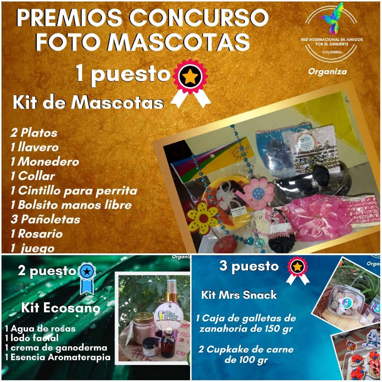 Premios del concurso de mascotas