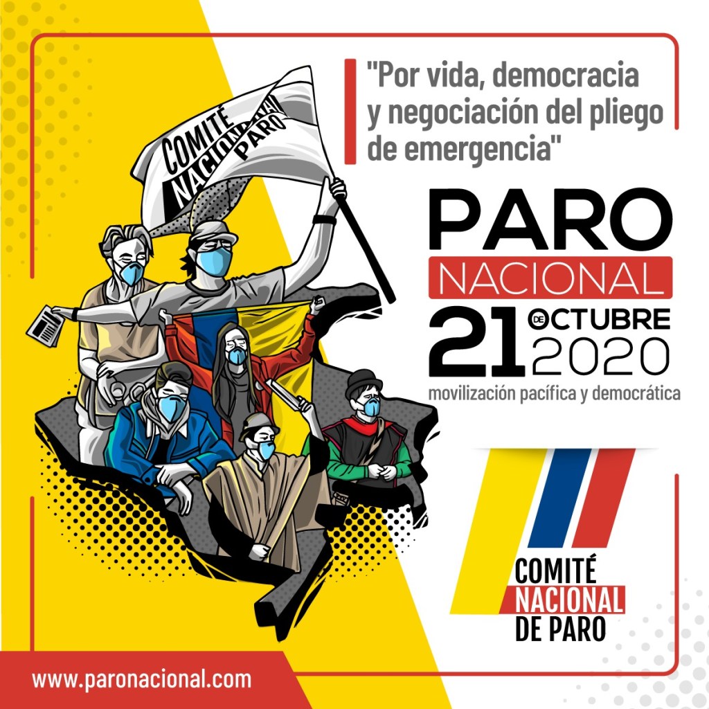 Afiche del paro nacional de Colombia