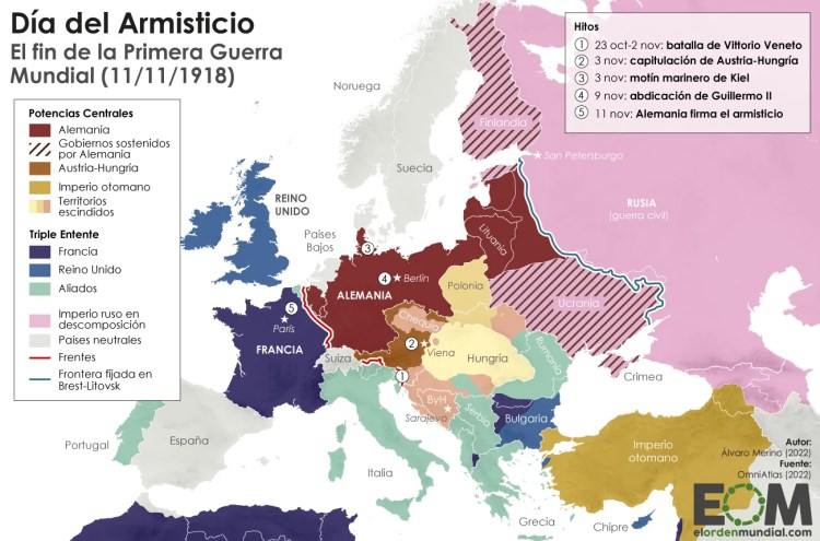 Mapa de Europa tras la segunda guerra mundial.